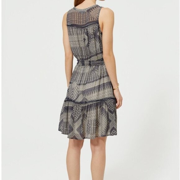 Rebecca Minkoff Nicky tribal print neck tie dress summer boho size large - Picture 3 of 7